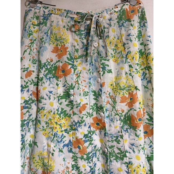 Vintage Mr. Hank Floral Midi Boho Hippie  Spring Farmhouse Pleated Preppy P - Picture 3 of 5